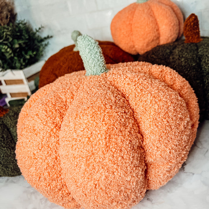 Velvet Plush Blair Pumpkins II – Fall Throw Pillow Décor Cerise Thalassa