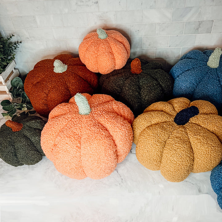 Velvet Plush Blair Pumpkins II – Fall Throw Pillow Décor Cerise Thalassa