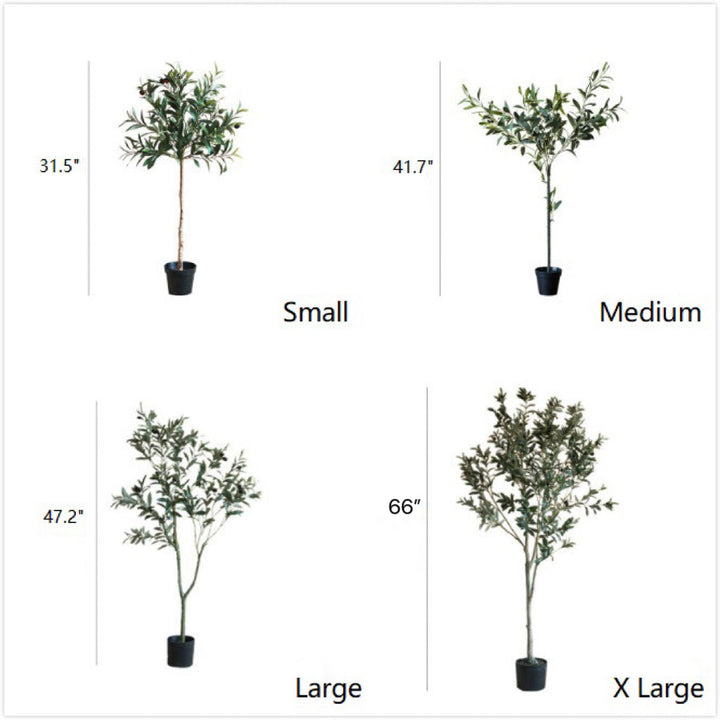 Artificial Olive Tree – Handmade Faux Indoor Plant in Pot – Realistic Silk Greenery Decor (Small to XL Sizes) Sangria Uranus