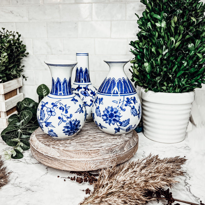 Blue & White Chinoiserie Canton Vases – Hand-Painted Ceramic Mediterranean Decor Cerise Thalassa
