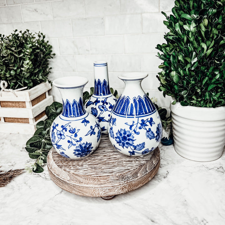 Blue & White Chinoiserie Canton Vases – Hand-Painted Ceramic Mediterranean Decor Cerise Thalassa