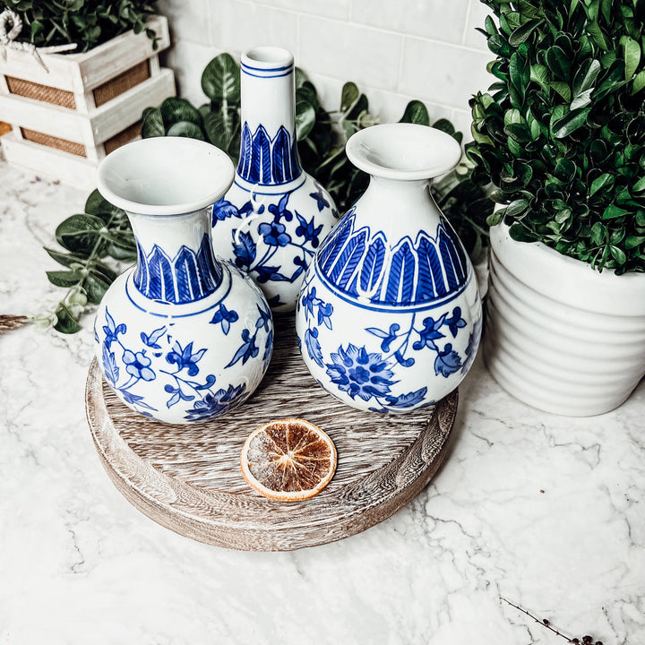 Blue & White Chinoiserie Canton Vases – Hand-Painted Ceramic Mediterranean Decor Cerise Thalassa