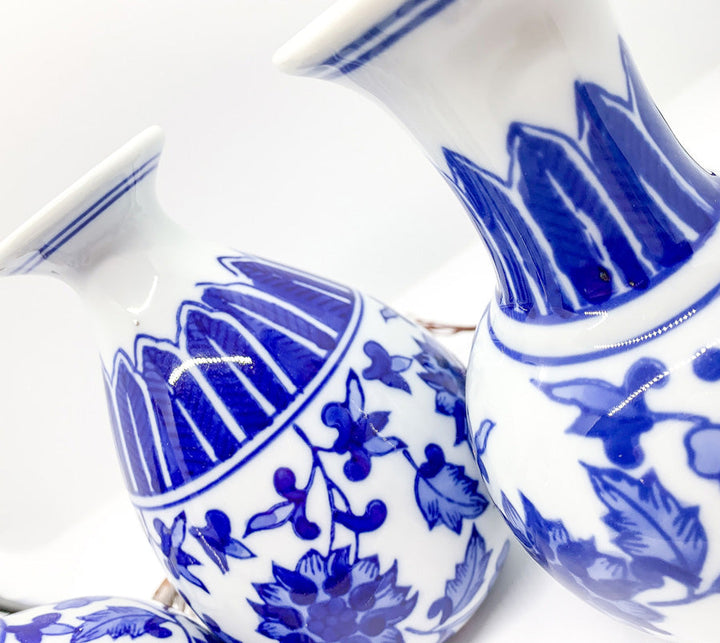 Blue & White Chinoiserie Canton Vases – Hand-Painted Ceramic Mediterranean Decor Cerise Thalassa