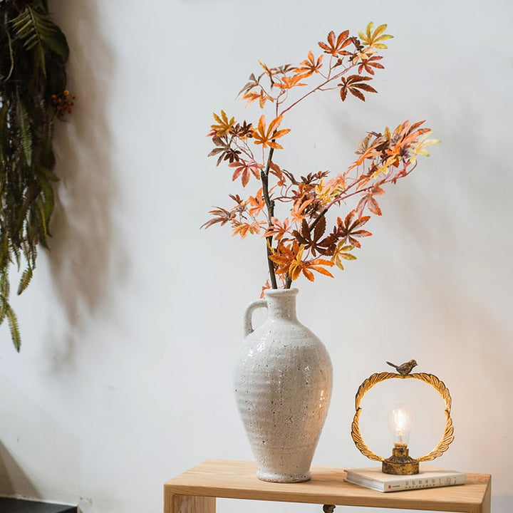 Artificial Fall Color Maple Leaf Stem Faux Sangria Uranus