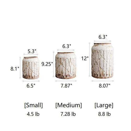 Handmade Ceramic Vase with Textured Finish – Small, Medium & Large Sizes – White, Tan & Mixed Colors Sangria Uranus