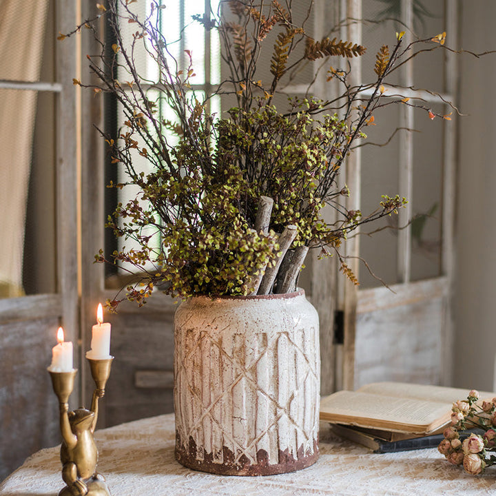 Handmade Ceramic Vase with Textured Finish – Small, Medium & Large Sizes – White, Tan & Mixed Colors Sangria Uranus