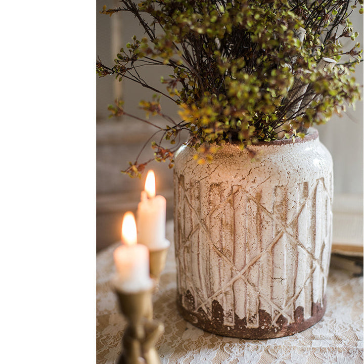 Handmade Ceramic Vase with Textured Finish – Small, Medium & Large Sizes – White, Tan & Mixed Colors Sangria Uranus