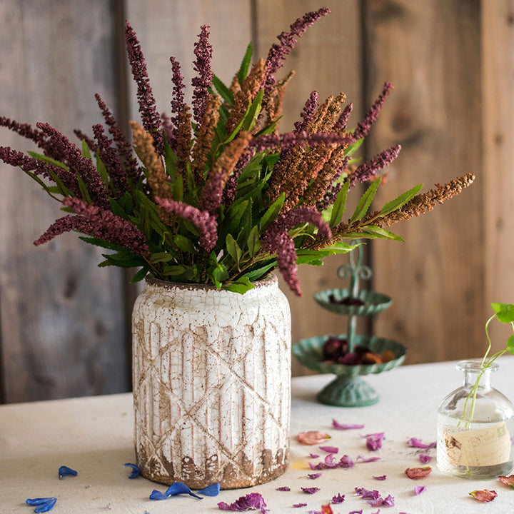 Handmade Ceramic Vase with Textured Finish – Small, Medium & Large Sizes – White, Tan & Mixed Colors Sangria Uranus