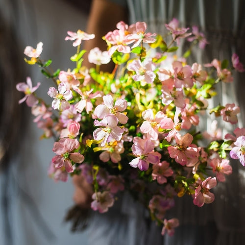 Handmade Gaura Silk Flower Stem – 20" Pink & Purple Faux Bloom for Bouquets & Arrangements Sangria Uranus