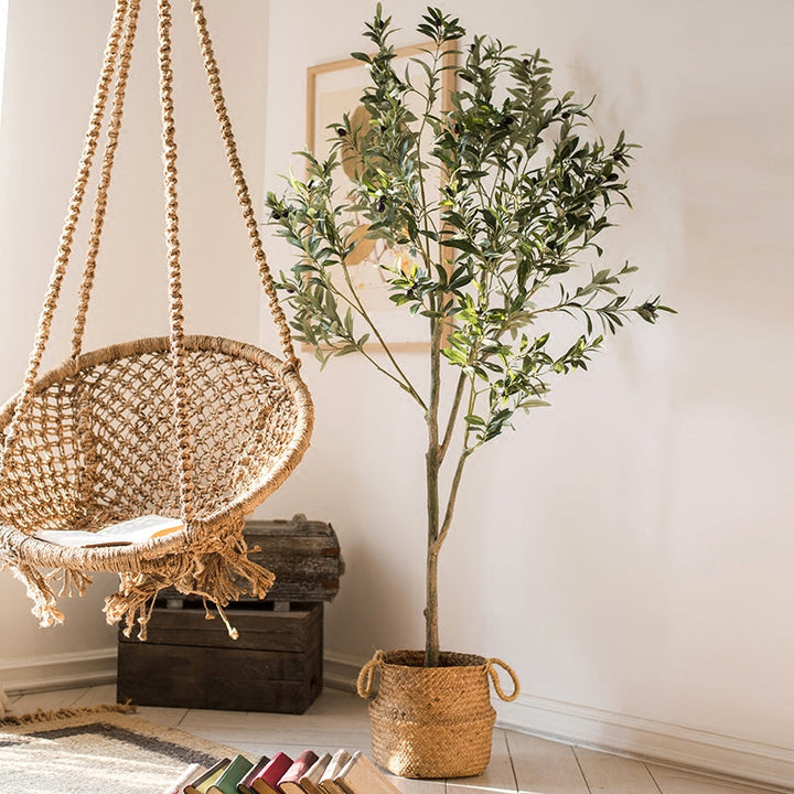Artificial Olive Tree – Handmade Faux Indoor Plant in Pot – Realistic Silk Greenery Decor (Small to XL Sizes) Sangria Uranus