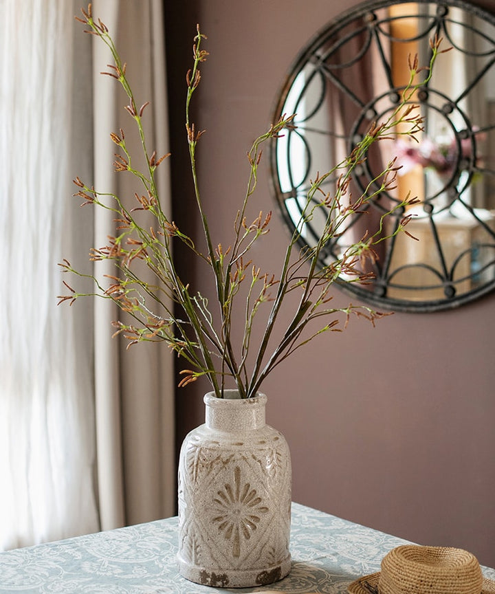Artificial Japanese Zen Style Sedge Faux Stem 51.9" Tall Sangria Uranus