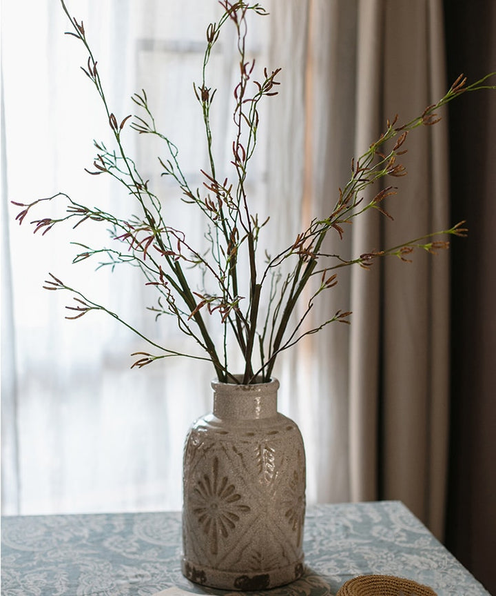 Artificial Japanese Zen Style Sedge Faux Stem 51.9" Tall Sangria Uranus