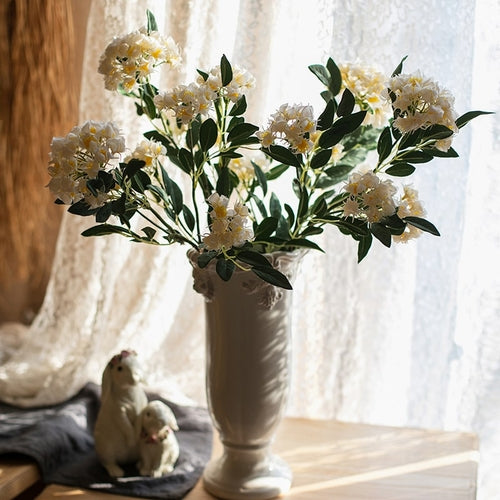 Handmade Faux Silk Senna Plant Flower Stem – Realistic Artificial Silk Flowers (Pink, White, Yellow) Sangria Uranus