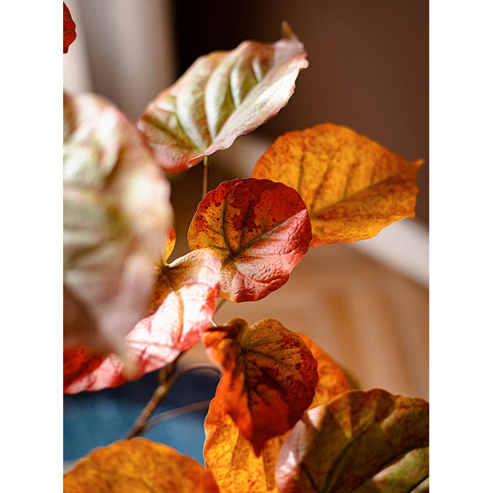 Red Leaf Banyan Tree – Handmade Silk Faux Plant in Pot – Lifelike Indoor Artificial Tree Decor (Small & Large Sizes) Sangria Uranus