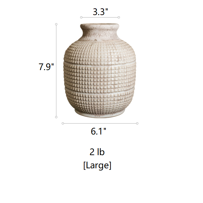 Handmade Ceramic Vase with Textured Finish – Small & Large Sizes in White, Tan & Mixed Colors Sangria Uranus