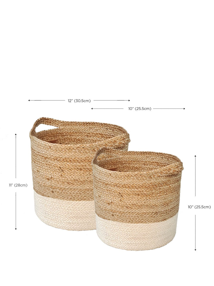 Kata Colorblock Basket – Handwoven Storage for Modern Living Brown Ares