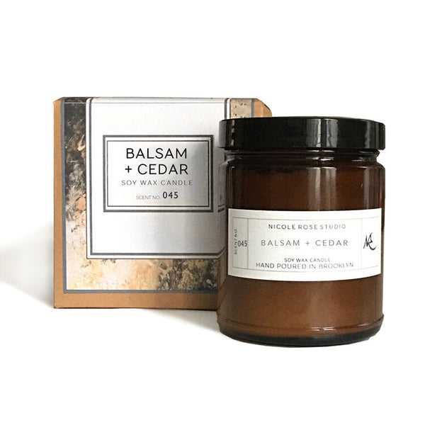 Balsam & Cedar Soy Wax Candle – Woodsy, Fresh Aromatherapy – 4oz & 8oz Indigo Poseidon