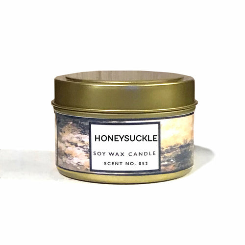 Honeysuckle Scented Soy Wax Candle – Sweet Floral Aroma – Hand Poured, 4oz & 8oz Indigo Poseidon