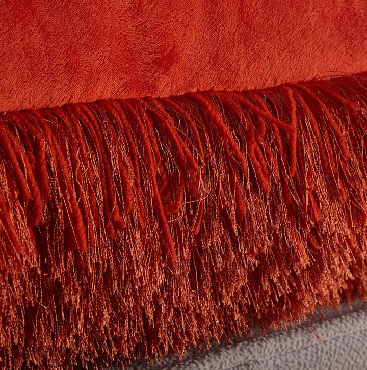 Amazing Rugs "Decorative" Shaggy Pillow in Rust – 18"x18", Hand-Tufted, Extra Soft Polyester Coral Rosemary