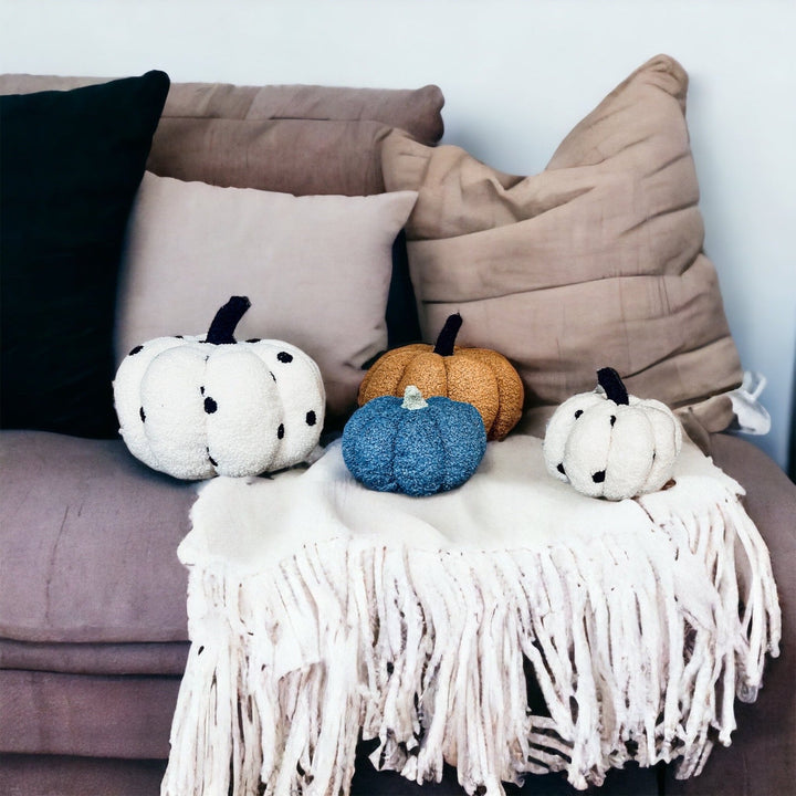 Velvet Plush Blair Pumpkins II – Fall Throw Pillow Décor Cerise Thalassa