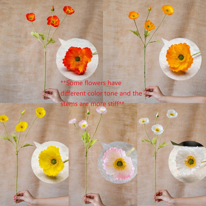 Handmade Red Rose Artificial Flower Stem – 25" Faux Foam Rose with 5 Blooms & Green Leaves Sangria Uranus
