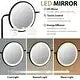 Modern White Vanity Desk with LED Lighted Mirror & Wireless Charging – 40" Makeup Table with Storage Drawer & Shelves, Touch Sensor Mirror, USB Port Sangria Beech
