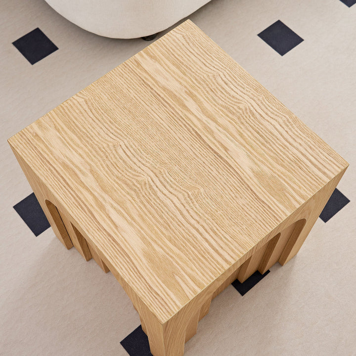 Modern Black MDF Side Table – Small Accent End Table for Living Room & Bedroom Sangria Beech