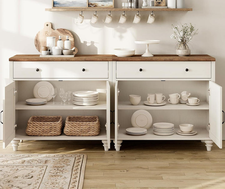 Farmhouse Style Entertainment Center with Bookshelves for TVs Up to 75" (White) Peach Maple