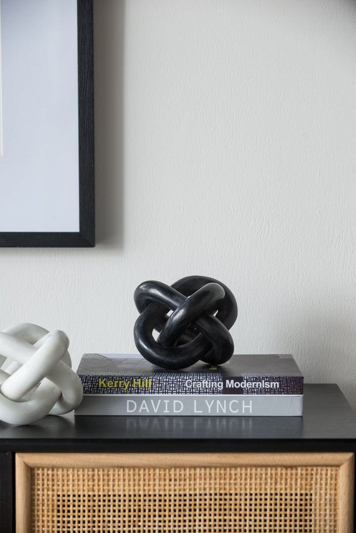 6x6x6' Decorative Marble Chain Sculpture, Black GH Modern Living