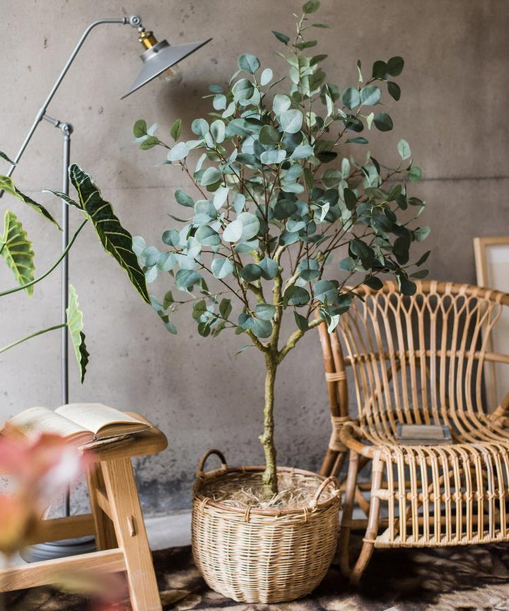 Eucalyptus Artificial Tree – Handmade Faux Plant in Pot – Realistic Indoor Silk Tree Decor (Small & Large Sizes) Sangria Uranus