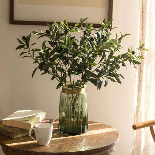 Artificial Fruit Faux Olive Stem 28" Tall Sangria Uranus