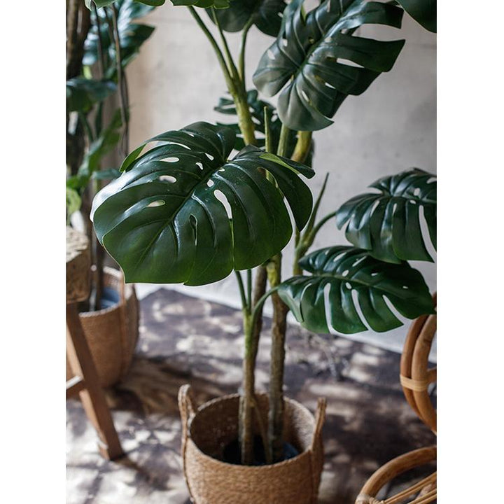 Turtle Leaf Faux Tree – Handmade Artificial Plant in Pot – Indoor Decorative Greenery (Multiple Sizes) Sangria Uranus
