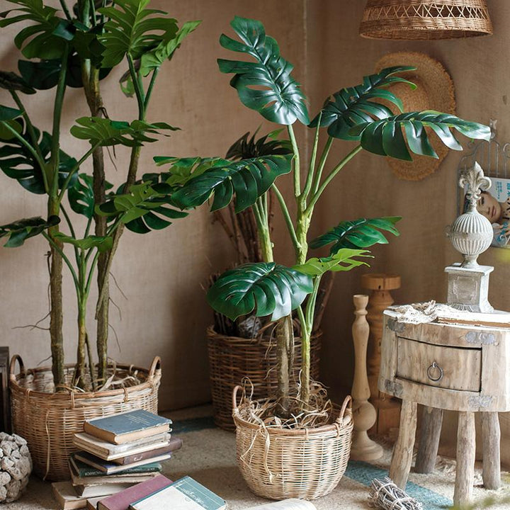 Turtle Leaf Faux Tree – Handmade Artificial Plant in Pot – Indoor Decorative Greenery (Multiple Sizes) Sangria Uranus