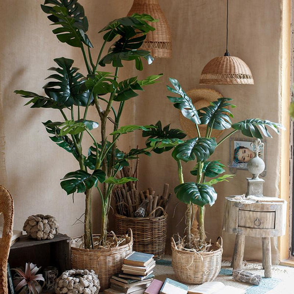 Turtle Leaf Faux Tree – Handmade Artificial Plant in Pot – Indoor Decorative Greenery (Multiple Sizes) Sangria Uranus