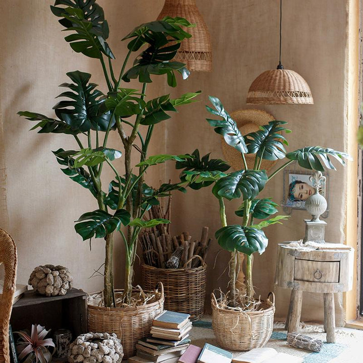Turtle Leaf Faux Tree – Handmade Artificial Plant in Pot – Indoor Decorative Greenery (Multiple Sizes) Sangria Uranus