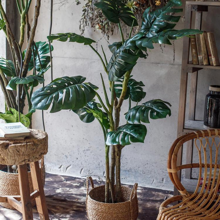 Turtle Leaf Faux Tree – Handmade Artificial Plant in Pot – Indoor Decorative Greenery (Multiple Sizes) Sangria Uranus