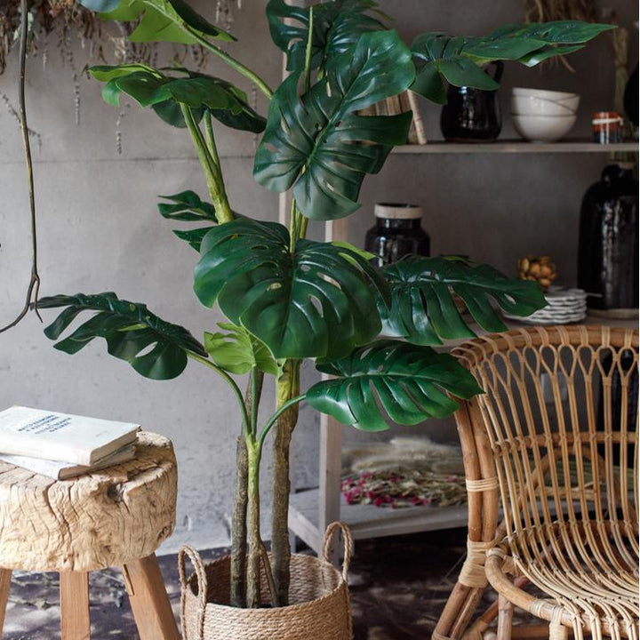 Turtle Leaf Faux Tree – Handmade Artificial Plant in Pot – Indoor Decorative Greenery (Multiple Sizes) Sangria Uranus