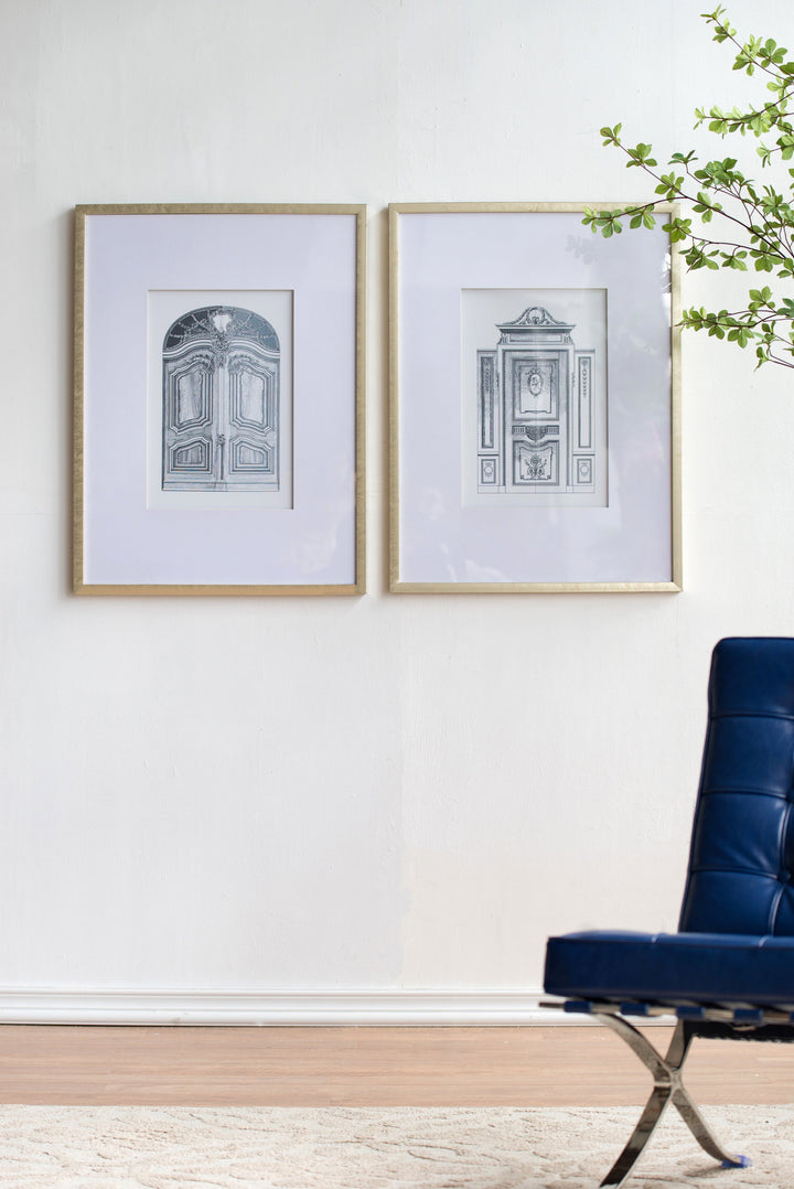 Set of 2 Fake Pencil Architectual Wall Art, Wall Decor Accent, 24' x 32' GH Modern Living