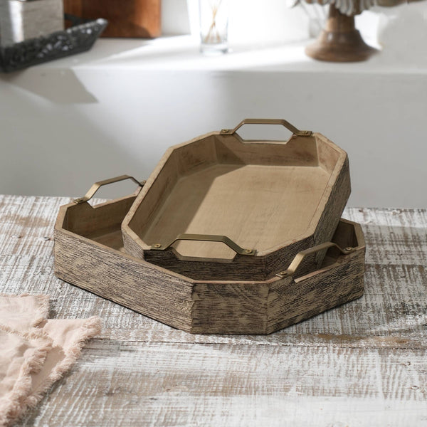 Chata Handmade Octagonal Mango Wood Decor & Serving Tray GH Modern Living