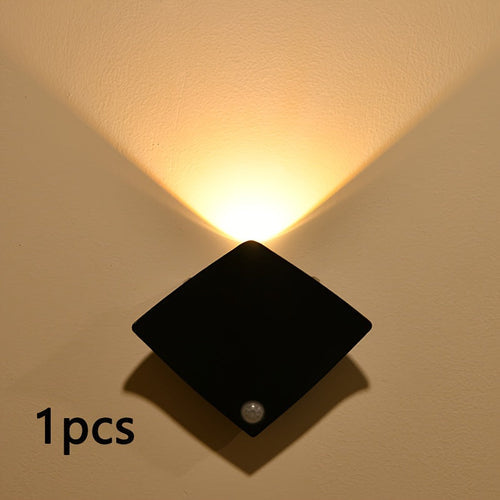 Human Sensing Uplight Wall Lamp – Battery-Powered Freestanding Modern Decor with Brushed Finish Champagne Apollo