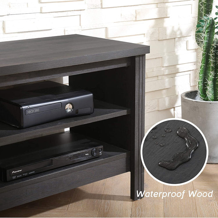 Farmhouse TV Stand for Tvs up to 75 Inches, Black Entertainment Center Peach Maple