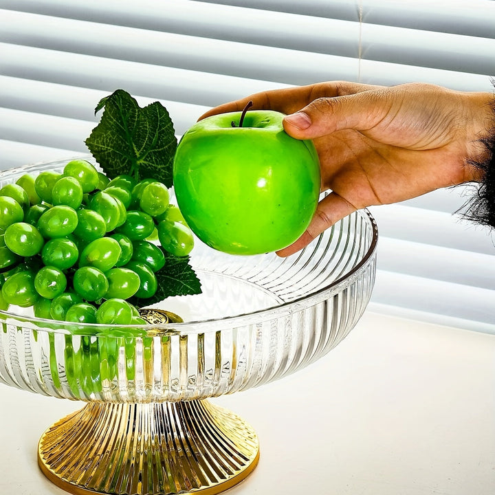 Elegant Gold-Trimmed Acrylic Fruit Bowl – Lightweight, Durable & Stylish Centerpiece for Home Decor Champagne Apollo