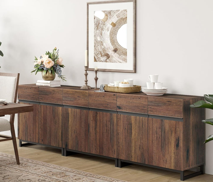 Modern TV Stand for TV's up to 100 Inch, 3 in 1 Entertainment Center Peach Maple