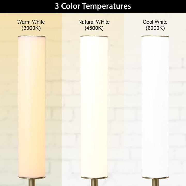O’Bright 360° LED Cylinder Floor Lamp – Touch & Remote Control Standing Lamp, Dimmable with Adjustable Color Temperature (3000K–6000K), Smart Plug Compatible Peach Maple