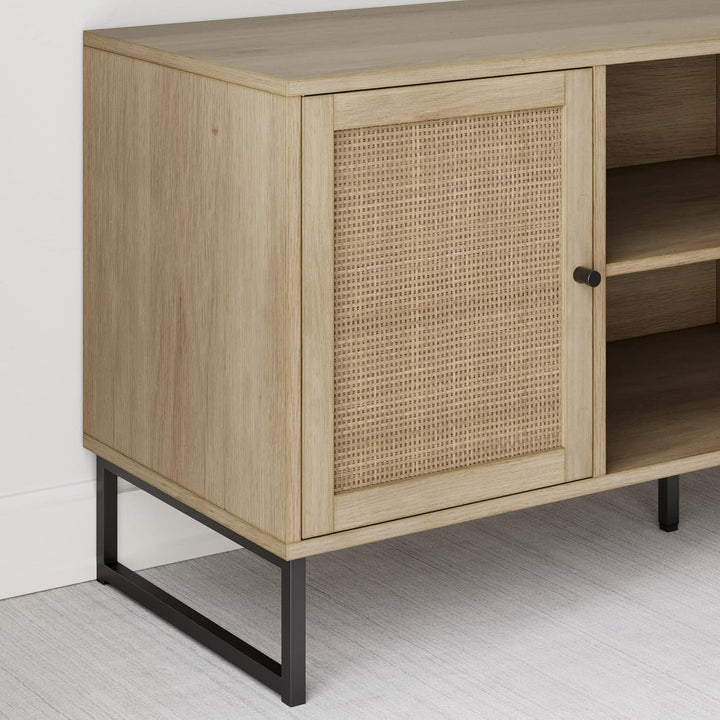 Mina Modern TV Stand, Entertainment Cabinet, Media Console Peach Maple