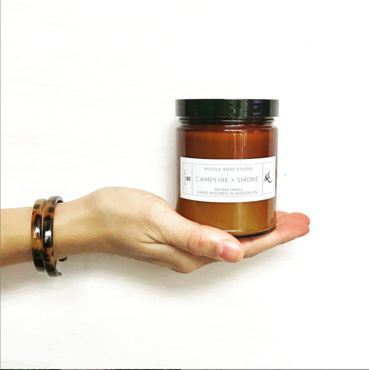Campfire + Smoke Soy Wax Candle – Warm Earthy & Spicy Scent – Hand Poured, 4oz & 8oz Indigo Poseidon