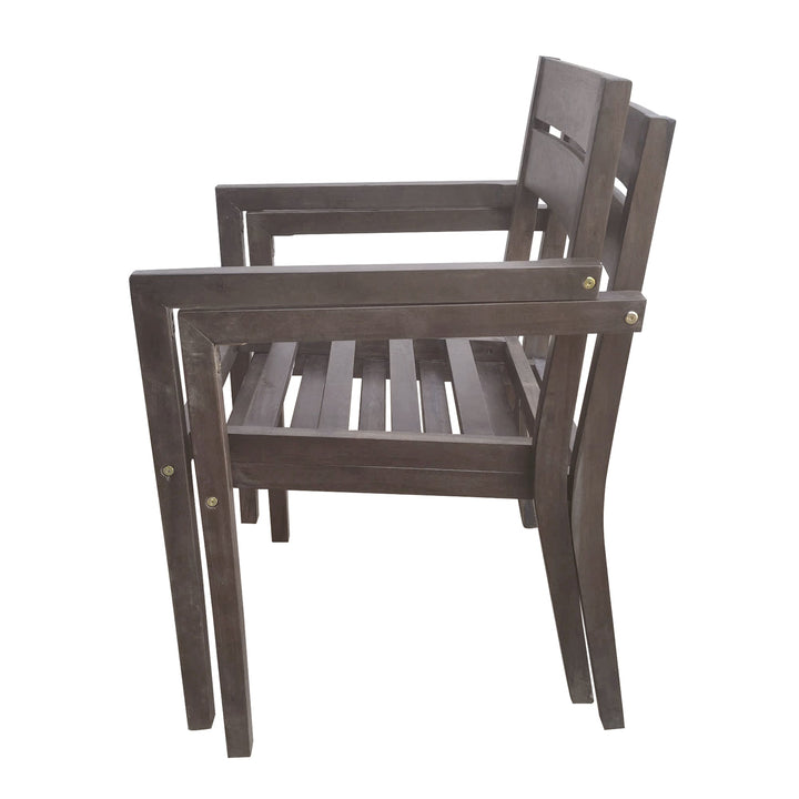 7-Piece Outdoor Acacia Wood Dining Set – Burly Wood Table and 6 Chairs with Cushions, Weather-Resistant Patio Furniture for Garden, Balcony, Backyard Sangria Beech