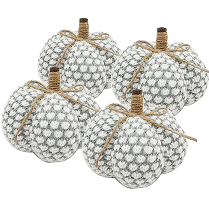 Knit Fabric Pumpkins, 6x6x5'H – Fall, Harvest & Thanksgiving Home Decor Ornaments - Set of 4 GH Modern Living