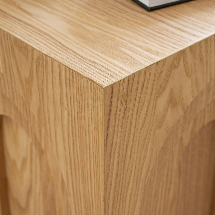 Modern Black MDF Side Table – Small Accent End Table for Living Room & Bedroom Sangria Beech