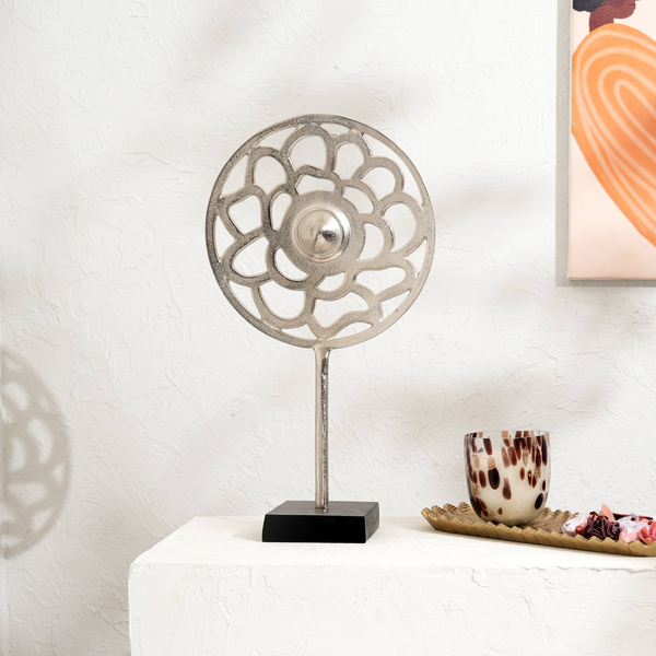 18' Tall Geometric Aluminum Bloom Sculpture – Table Décor Accent GH Modern Living